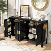 KTMBDW Sideboard with Storage 4 Doors Buffet Cabinet Modern Console Cabinets with Adjustable Shelves and Side Hooks for Living Room Kitchen - 3 of 4