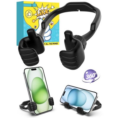 CALDEVER 1 pcs Cell Phone Holder in Black, Thumbs up Lazy Phone Stand Holder, Funny Gadgets Stocking Stuffer - Christmas Gifts  for Men Women Adults