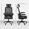 HOMCOM Mesh Office Chair, Ergonomic Desk Chair with Flip-up Armrest, Rotatable Headrest, Adjustable Lumbar Support, Black - 3 of 4