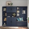 KTMBDW Hall Tree with Bench and Shoe Storage, Storage Cabinet with Open Shelves, Shoe Cubbies & 4 Coat Hooks, Barn Door - 3 of 4