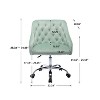 Velvet Desk Chair, Swivel Home Office Chair with Wheels and Gold Metal Base – The Pop Home - 3 of 4
