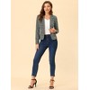 INSPIRE CHIC Women's Notched Collar Long Sleeve Button Front Striped Blazer - 3 of 4