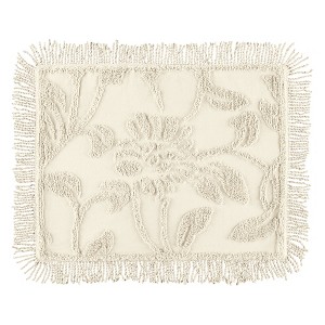 Collections Etc Floral Vine & Fringe Border Cotton Chenille Pillow Sham - 1 of 3