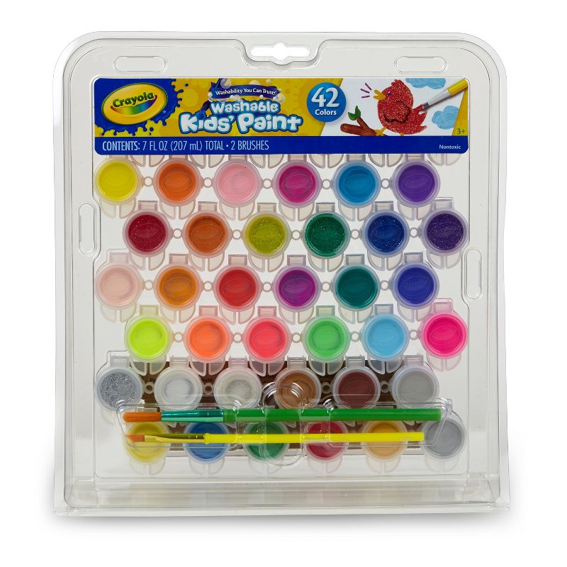 Crayola 42ct Washable Paint Set for Kids, 1 of 7