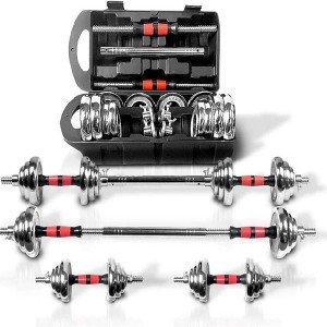 NAYSAYE Dumbbell Set 44 LBS Adjustable Weight Set with Carry Box for Home Gym and Office, Silver, 18.5"*12.2"*7.08" - 1 of 4