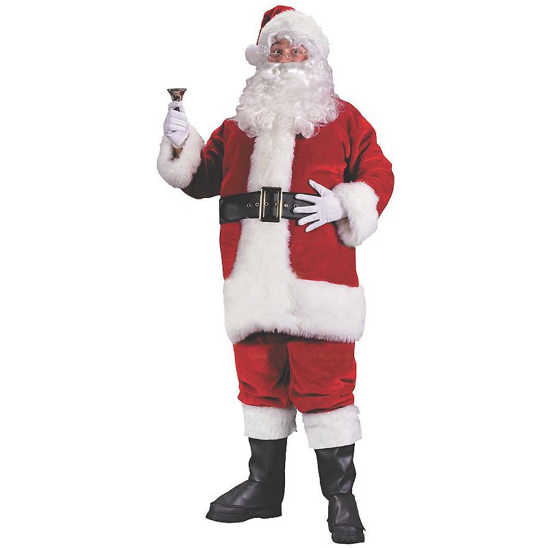 Fun World Mens Premium Santa Suit Costume - Large - Red, 1 of 2