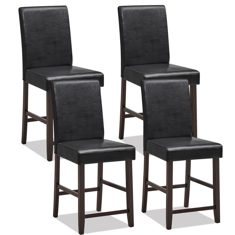 Costway Set of 2/4 Bar Stools 25inch Counter Height Barstool Pub Chair w/Rubber Wood Legs, 1 of 11