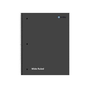 Enday Spiral Notebook, 1 Subject, Wide Ruled Paper, 70 Sheets, Black - 1 of 1