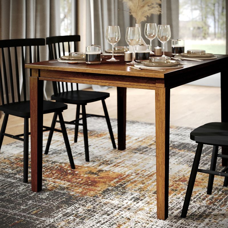 Merrick Lane Wooden Dining Table with Tapered Legs, 5 of 12