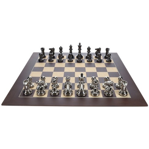 Deluxe Chess/Checkers Wooden Game Board Set - with Pullout Drawer –