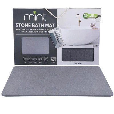 J&V TEXTILES Stone Bath Mat Diatomaceous Earth Shower Mat Non-Slip Super Absorbent Diatomite Stone Mats for Bathroom Floor Quick-Drying Easy to Clean