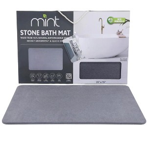 J&V TEXTILES Stone Bath Mat Diatomaceous Earth Shower Mat Non-Slip Super Absorbent Diatomite Stone Mats for Bathroom Floor Quick-Drying Easy to Clean - 1 of 4