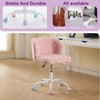 RISOKEYS ‌Office Chair - Faux Fur Makeup Vanity Chair, Adjustable Swivel Desk Chair with Sturdy Metal Base and Colored Wheels,for Home,Office - 2 of 4