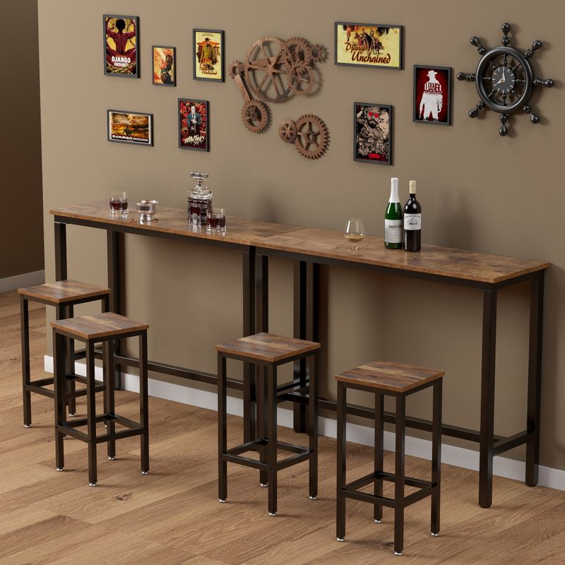 Costway 3 Pieces Bar Table Set Counter Height Breakfast Bar Dining Table w/Stools, 2 of 11