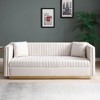 GDFStudio Warner Tufted Velvet Upholstered 78" Sofa with Steel Base, 2 Pillows and Nailhead Trim - 2 of 4