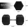 Signature Fitness Hex Single Dumbbell Non-Slip Free Weights Full Body Strength Training Home Gym Workout Equipment Set, 80 Pound, Black - 2 of 4