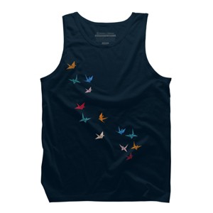 Men's Design By Humans Flying Paper Cranes Birds By Magnussons Tank Top - 1 of 3