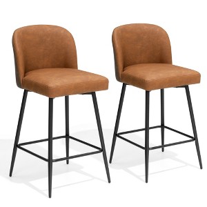 Pellebant 2pc High-grade Swivel Indoor Bar Stool with Metal Footrest - 1 of 4