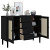 vidaXL Sideboard SENJA Rattan Look Black 44.1 in.x15.7 in.x31.5 in. Solid Wood Pine - image 4 of 4