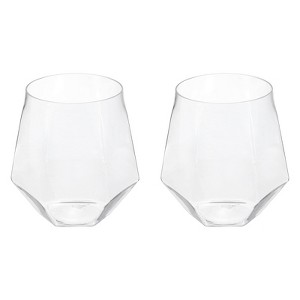 Unique Bargains PET Diamond Shape Stemless Lightweight Wine Glasses - 1 of 4