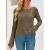 Imily Bela Lightweight Sheer Knit Pullover Womens Long Sleeve Boat Neck Blouse for Casual Wear - 2 of 4