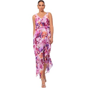 XSCAPE Womens Floral Midi High-Low Dress - 1 of 1