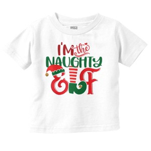 Christmas I'm The Naughty Elf Xmas Toddler Baby Graphic T Shirt Brisco Brands - 1 of 4