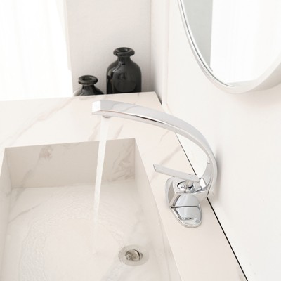 Polished Chrome Single Handle Modern Bathroom Faucet