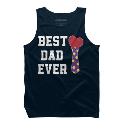 Men's Design By Humans Best Dad Ever Heart Tie By sukhendu12 Tank Top
