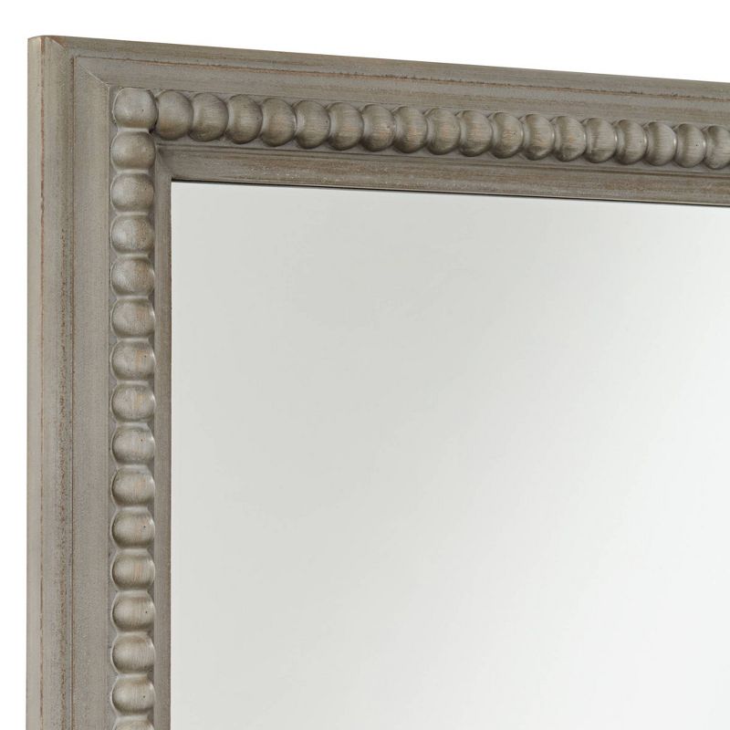 Noble Park Rectangular Vanity Wall Mirror Vintage Rustic Farmhouse Beaded Gray Washed Wood Frame 25 1/2" Wide for Bathroom Bedroom Living Room House, 3 of 10