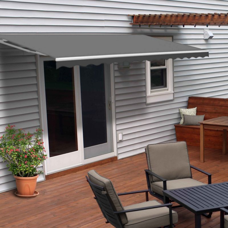 ALEKO 13 x 10 feet Retractable Motorized Home Patio Canopy Awning White Frame 13'x10', 1 of 13