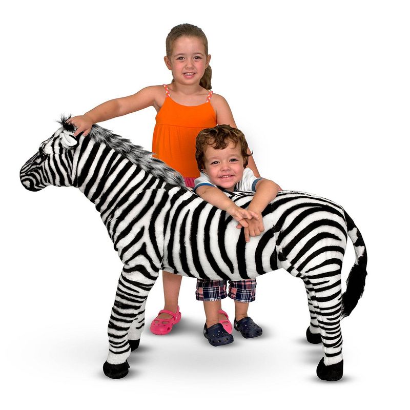 Melissa &#38; Doug Giant Striped Zebra - Lifelike Stuffed Animal (nearly 3 feet tall), 1 of 14