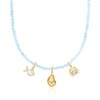 Ross-Simons 3.5-4mm Aquamarine Bead Charm-Compatible Toggle Necklace in 18kt Gold Over Sterling - 4 of 4