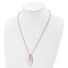 Chisel Stainless Steel Brushed and Yellow IP-plated 2 Piece Cross Dog Tag on a 22" Ball Chain Necklace - 4 of 4