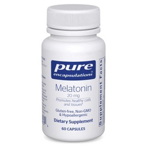 Pure Encapsulations Melatonin 20 mg - Not Intended for Sleep Support - Immune System - 99.5% Purity Melatonin - Gluten Free & Non-GMO - 1 of 4
