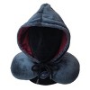 WOLF Hooded Travel Neck Pillow - Charcoal/Wine - image 4 of 4