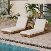 Outdoor Chaise Lounge Chair with 6-Position Adjustable Backrest,Acacia solid wood,TEAK COLOR - 3 of 4
