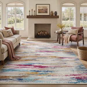MontVoo Modern Abstract Washable Area Rug Multicolor - 1 of 4