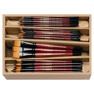 Ebony Splendor Paint Brushes for Acrylic Painting, Watercolor and More - Short Handle Assorted Brushes - Bulk Pack of 144 - 1 of 4
