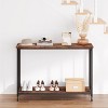 41.3" Entryway Table, Narrow Sofa Table with 2-Tier Storage Shelves & Black Metal Frame, Display Stand and Organizer Hallway Bedroom - 2 of 4