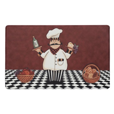 GoodGram Gourmet Pastry Fat Chef Memory Foam Anti-Fatigue Kitchen Floor Mat - 18 in. W x 30 in. L