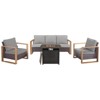 Gymojoy 4/6PCS 50000 BTU Gas Firepit Table with Outdoor 3-Seat Sofa Patio Chair Ottoman Set - 3 of 4