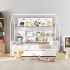 Tangkula Twin House Daybed with Trundle Wooden Bed 8 Storage Shelf Compartments White - 2 of 4