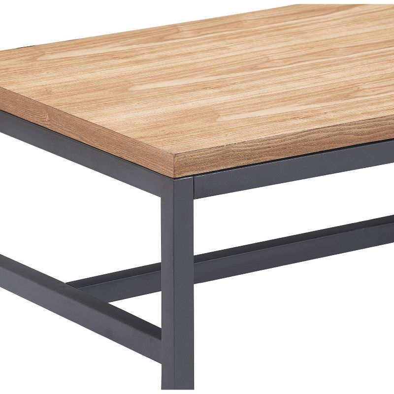 Dobson Natural Wood and Black Metal Coffee Table Natural - Finch, 4 of 7