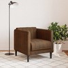 vidaXL Brown Faux Suede Leather Armchair - Modern Lounge Chair with Comfortable Cushion for Living Room/Office - 2 of 4
