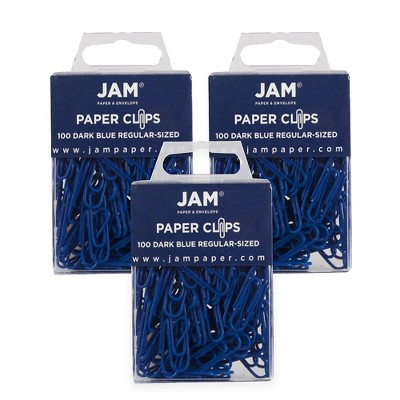 JAM Paper Colored Standard Paper Clips Small 1 Inch Dark Blue Paperclips 42186868B