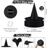12 PCS Halloween Decorations Witch Hat Costume Accessory, Thickened Hanging Black Wizard Hats Bulk for Women Kids with Rope - 2 of 3