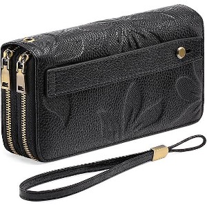 Ladies' clutch bag with anti-theft wrist strap,leather wallet,large-capacity credit card holder,handle-style carry strap - 1 of 4