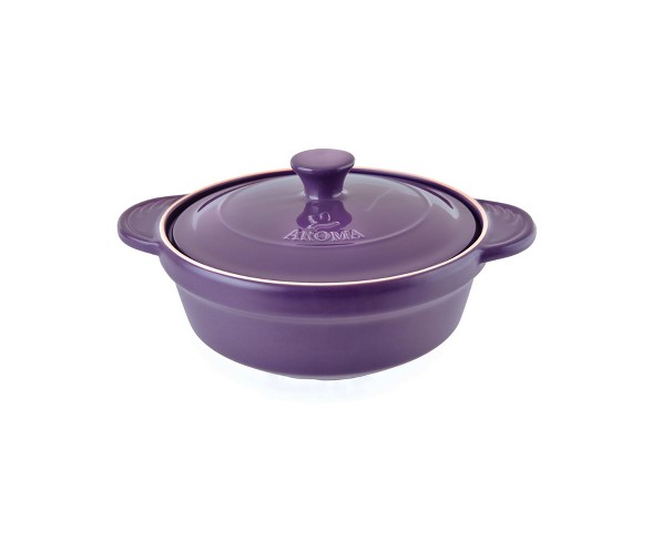 Doveware 1qt Ceramic Covered Dish Purple