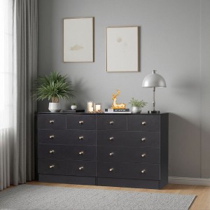 Karl Home 5-Drawer Black Particle Board 25.98in. W Chest of Drawer - 1 of 4